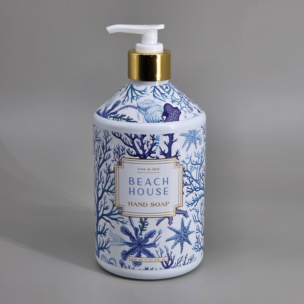 Cora Lee Beach House Hand Soap Unisex 21.5oz Blue White Coral Nautical Coastal